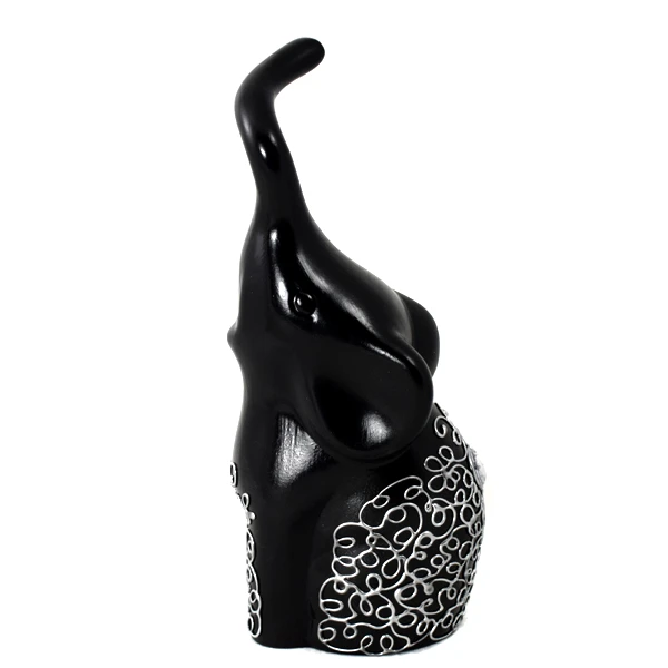 CER-SŁOŃ TWISTER DUŻY * DEKOR SREBRO-CZARNY* C-1060SC