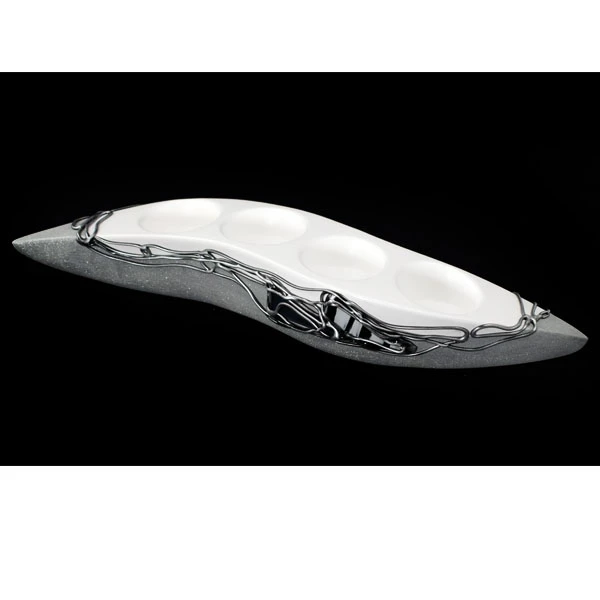 CER-ŚWIECZNIK IV ADWENT *DECOR WITRAŻ 1/2 BROKAT BIAŁY* C-168-1/2W