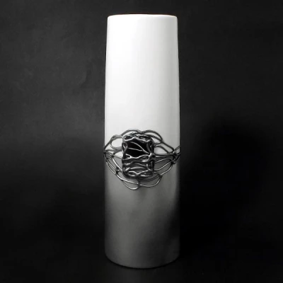 CER-WAZON TUBA ŚREDNIA *DEKOR 1/2 SREBRO* C-546-1/2S