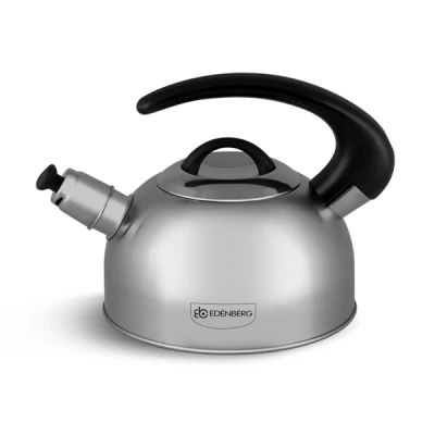 CZAJNIK NA GAZ 2L INDUKCJĘ NIERDZEWNY Z GWIZDKIEM SREBRNY MATOWY