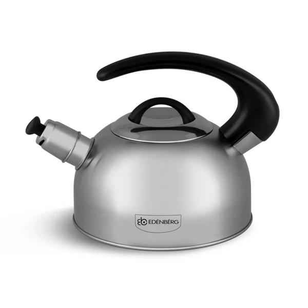 CZAJNIK NA GAZ 2L INDUKCJĘ NIERDZEWNY Z GWIZDKIEM SREBRNY MATOWY