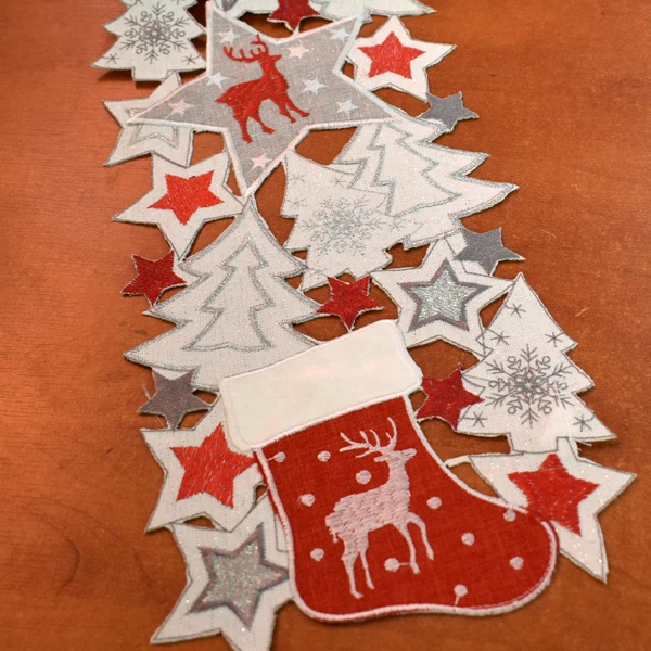 MESA-BIEŻNIK ŚWIĄTECZNY *BOŻE NARODZENIE* BIAŁY 20X160 418