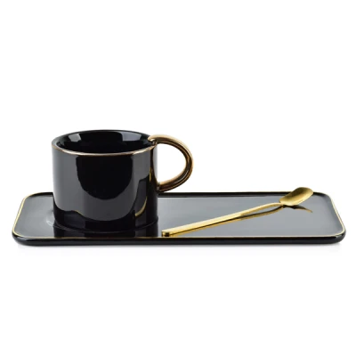 MON-FILIŻANKA ZE SPODKIEM 200ML CZARNA CYNTHIA 5970