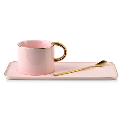 MON-FILIŻANKA ZE SPODKIEM 200ML RÓŻOWA CYNTHIA 5963