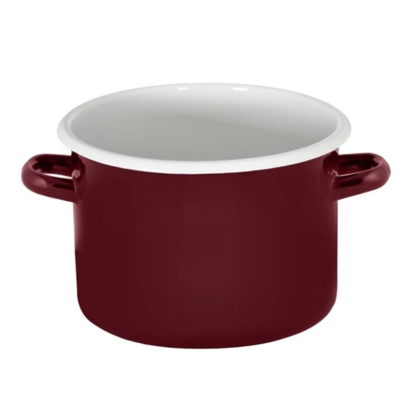 RYB-GARNEK EMALIOWANY GŁADKI 18CM 3L BORDOWY 1612