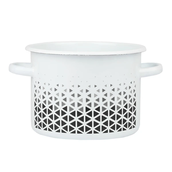 RYB-GARNEK EMALIOWANY ZDOBIONY 18CM 3L GEOMETRIA 1612/2