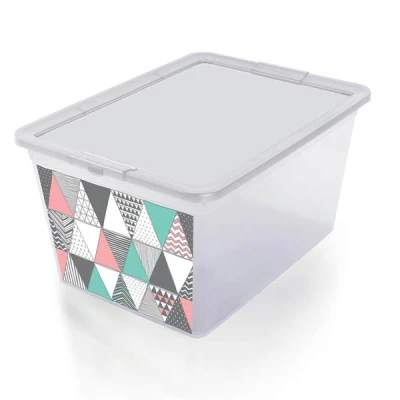 Pojemnik do przechowywania BranQ X Box Deco 30 l trójkąty