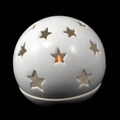 CER-KULA Z GWIAZDAMI +  PODSTAWA *SZKLIWO BIAŁE* C-214SZB