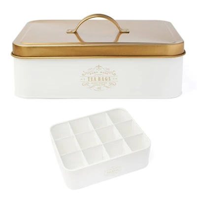 TAD-POJEMNIK NA HERBATĘ *MOLISE* 12 PRZEGRÓDEK *BIAŁY* 25,5X20,5X8,5CM