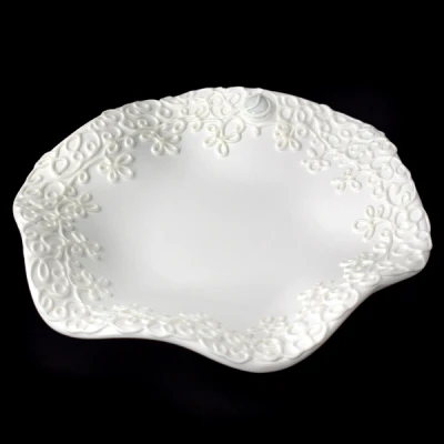 CER-PODSTAWKA FALOWANA OKRĄGŁA *DEKOR BIAŁY* C-638DB