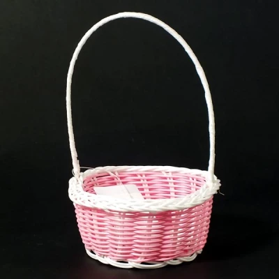 DM-KOSZYK DEKORACYJNY RÓŻOWO-BIAŁY TD00118