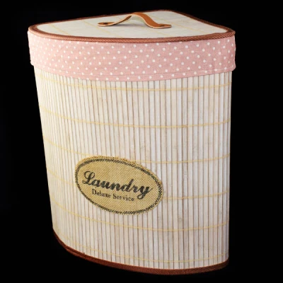 DM-KOSZ NA BIELIZNĘ BAMBUS BEŻ NAROŻNY 143217 *M*