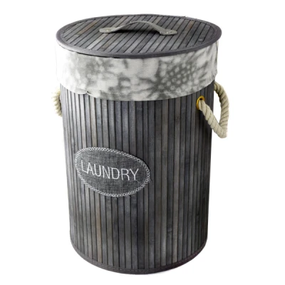 DM-KOSZ WIKLINOWY OKRĄGŁY WYŚCIELANY Z/P *M* H45 FI33 YD18423/M SZARY