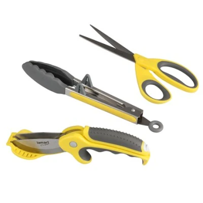 FAST-KPL. 3EL. NOŻYCE do ziół+nożyczki domowe+ SZCZYPCE silicon LT2027