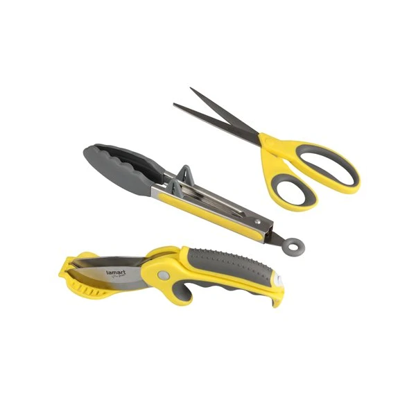 FAST-KPL. 3EL. NOŻYCE do ziół+nożyczki domowe+ SZCZYPCE silicon LT2027