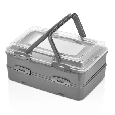 KATEX-POJEMNIK NA CIASTO PODWÓJNY SZARY