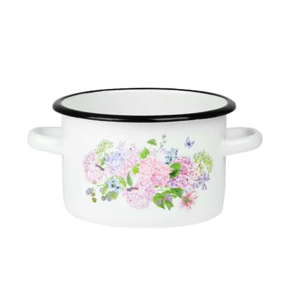 RYB-GARNEK EMALIOWANY ZDOBIONY 18CM 3L HORTENSJA 1612/2