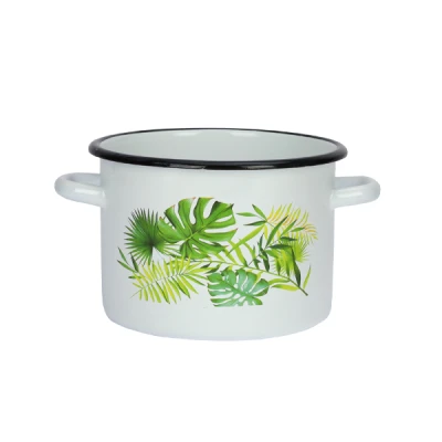 RYB-GARNEK EMALIOWANY ZDOBIONY 18CM 3L MONSTERA 1612/2