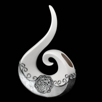 CER-STROIK WIOLONCZELA ŚREDNIA *DEKOR 1/2 RÓŻA BIAŁY* C-232-1/2R