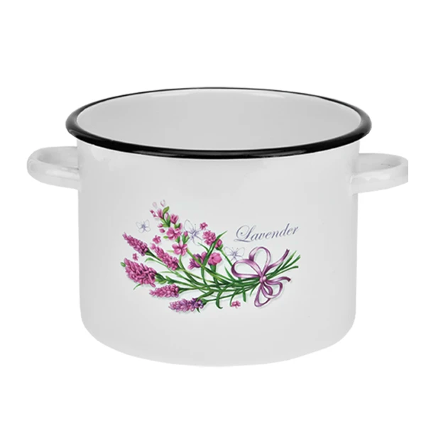 RYB-GARNEK EMALIOWANY ZDOBIONY 18CM 3L LAWENDA 1612/2