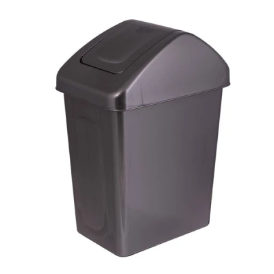 KOSZ NA ŚMIECI Z POKRYWĄ ANTRACYT 25L PLASTIKOWY BIUROWY KUCHENNY