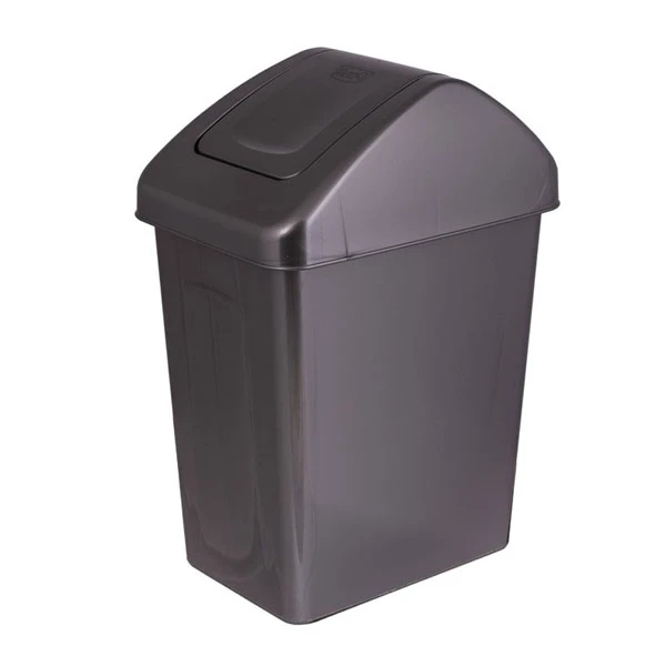 KOSZ NA ŚMIECI Z POKRYWĄ ANTRACYT 25L PLASTIKOWY BIUROWY KUCHENNY