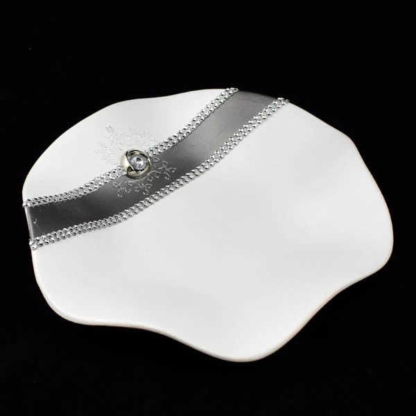 CER-PODSTAWKA FALOWANA OKRĄGŁA *DECOR PASEK BIAŁY* C-638P