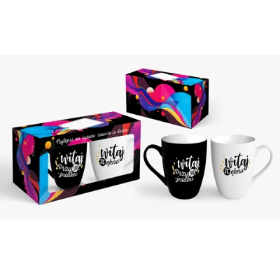 CF-ZESTAW 2-KUBKÓW 300ML *WITAJ PRZYSTOJNIAKU/WITAJ PIĘKNA*