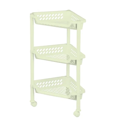 REGAŁ ŁAZIENKOWY 3 PÓŁKI BIAŁY PLASTIKOWY 125x80x30 cm NAROŻNY