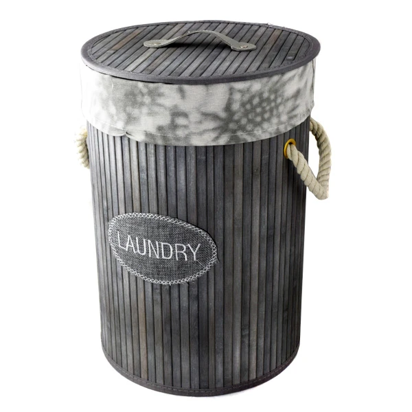 DM-KOSZ WIKLINOWY OKRĄGŁY WYŚCIELANY Z/P *L*  H54 FI38 YD18423/L SZARY