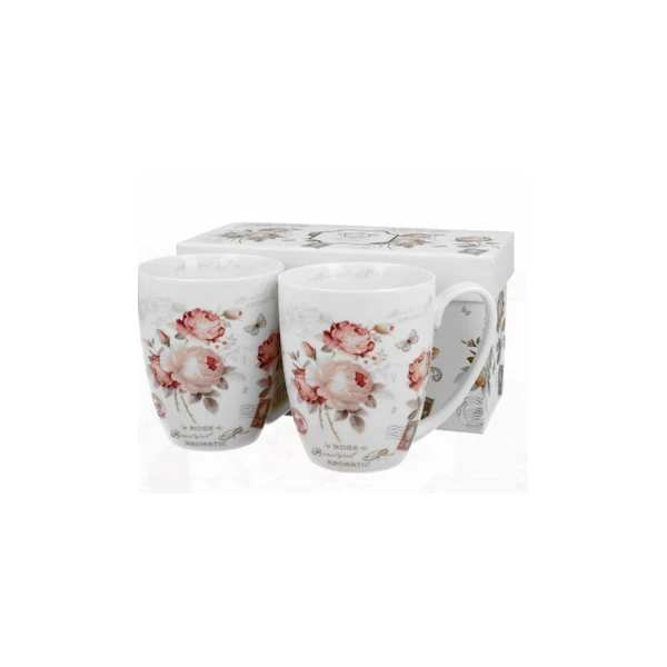 KOMPLET 2 KUBKÓW PORCELANOWYCH Duo Classics porcelana 380 ml