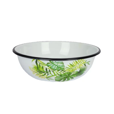 Miska emaliowana zdobiona Monstera 4 l