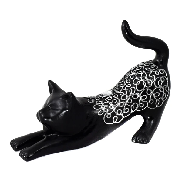 CER-KOT PRĘŻĄCY SIĘ *DEKOR SREBRO-CZARNY* C-1102SC