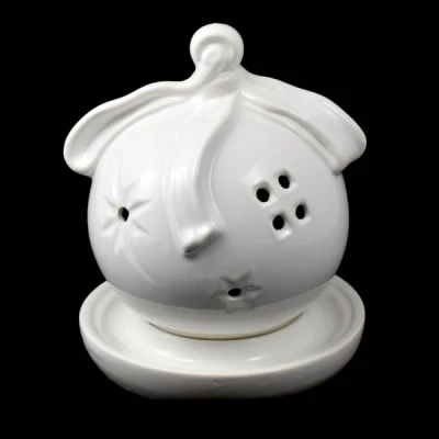 CER-KULA Z PODSTAWĄ AŻUR *SZKLIWO BIAŁE* C-051SZB