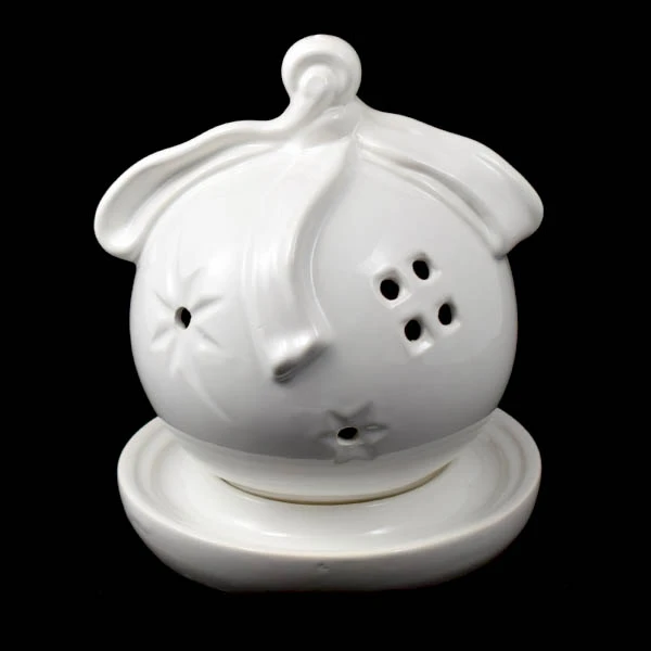 CER-KULA Z PODSTAWĄ AŻUR *SZKLIWO BIAŁE* C-051SZB