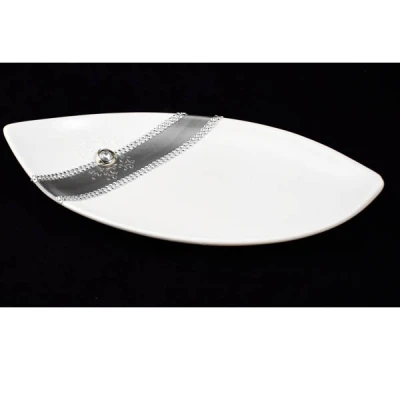 CER-PODSTAWKA STROIK ŁÓDKA DUŻA *DECOR PASEK BIAŁY* C-260P