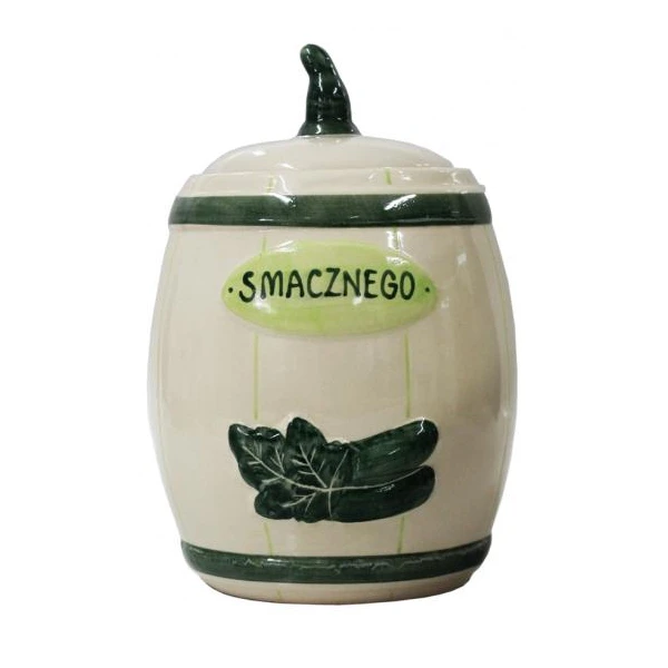 CH-BECZKA CERAMICZNA 3,5L NA OGÓRKI  BIAŁA/BEŻ 3194