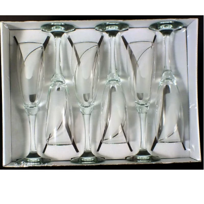 KPL. 6 KIELISZKÓW DO SZAMPANA *SALSA* WSTĘGA PLATYNA