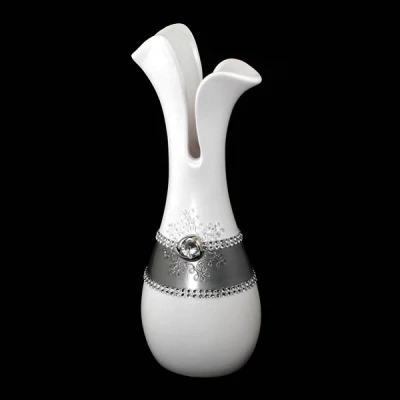 CER-WAZON TULIPAN SMUKŁY DUŻY *DEKOR PASEK BIAŁY* C-523P