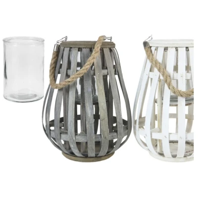 EM-LAMPION ZE SZKŁEM LS502A BIAŁY/SZARY