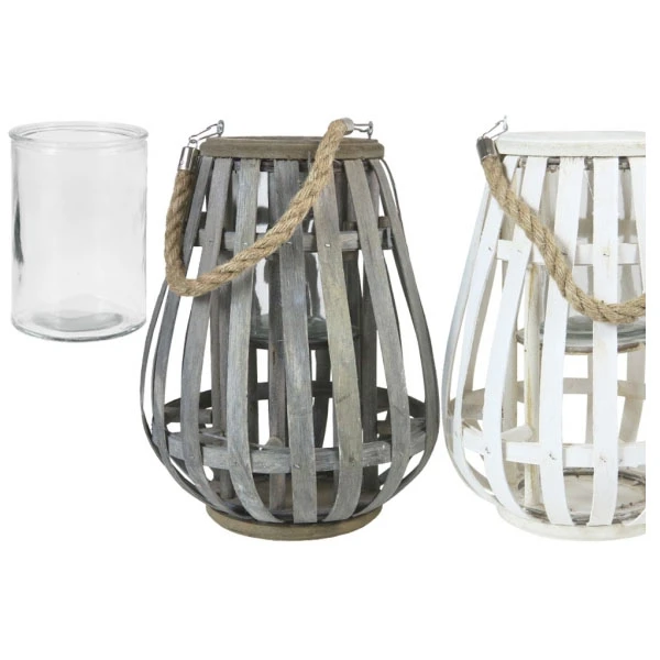 EM-LAMPION ZE SZKŁEM LS502A BIAŁY/SZARY