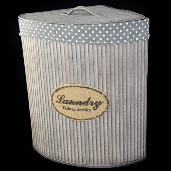 DM-KOSZ NA BIELIZNĘ BAMBUS SZARY NAROŻNY 134218 *L*