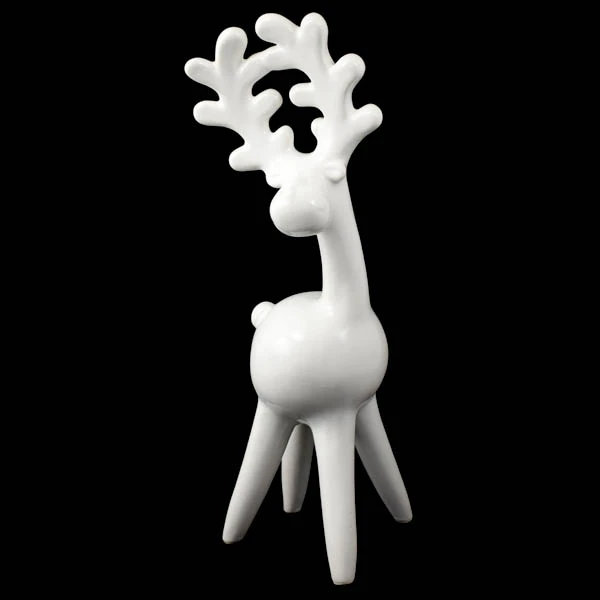 CER-ŁOŚ STOJĄCY MAŁY *SZKLIWO BIAŁE* C-930SZB