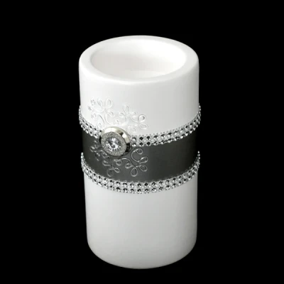 CER-ŚWIECZNIK TUBA ŚREDNIA *DEKOR PASEK-BIAŁY* C-507P