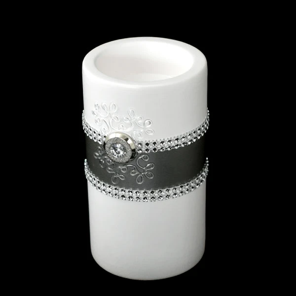 CER-ŚWIECZNIK TUBA ŚREDNIA *DEKOR PASEK-BIAŁY* C-507P