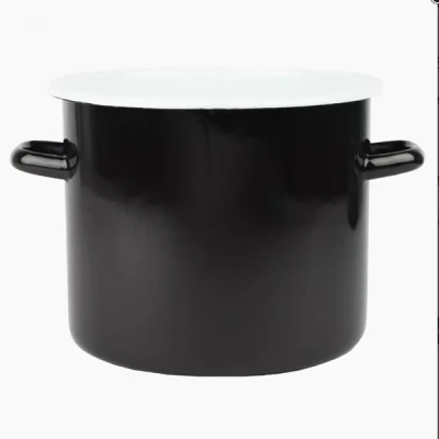 RYB-GARNEK EMALIOWANY GŁADKI WYSOKI 22CM 7L CZARNY 1620