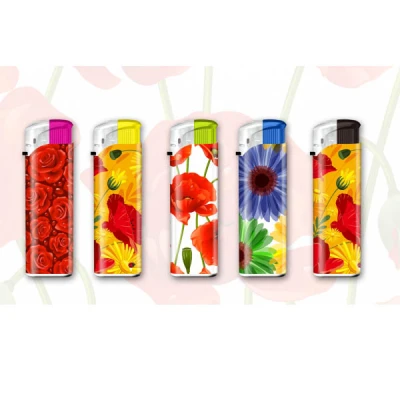 KPL. 50 ZAPALNICZEK GAZOWYCH WIELOKROTNEGO NAPEŁNIANIA *LS-LINE* *KWIATY* UL-1191