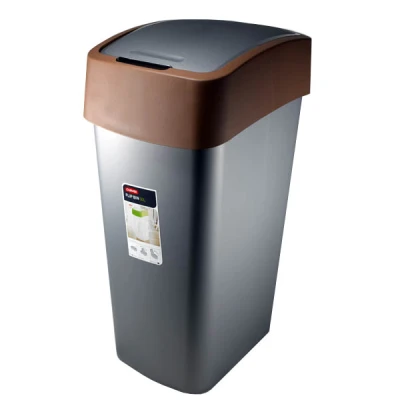 KOSZ NA ŚMIECI *FLIP BIN* 50L BRĄZOWA POKRYWA 235861
