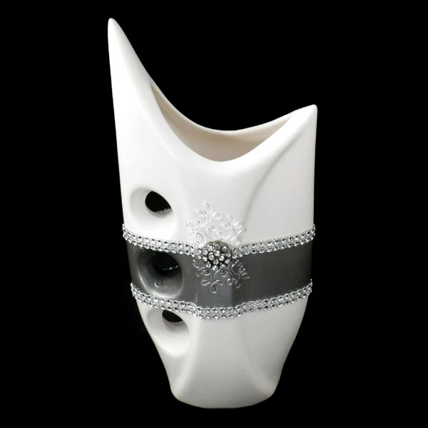 CER-WAZON REKIN Z DZIURAMI *DEKOR PASEK-BIAŁY* C-524P