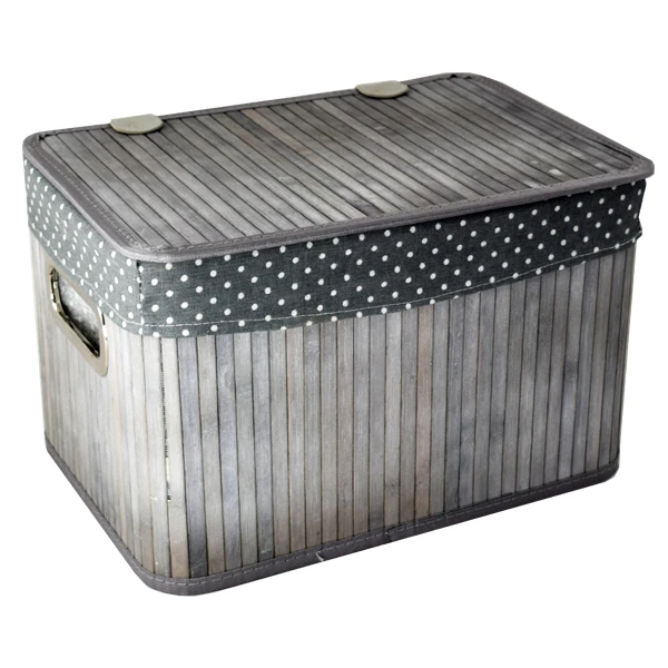 DM-KOSZ WIKLINOWY PROSTOKĄTNY WYŚCIELANY Z/P *XL* H32 35X50 YD18432/XL SZARY